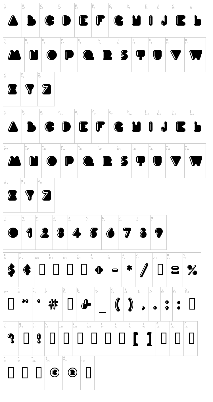 Ink font map